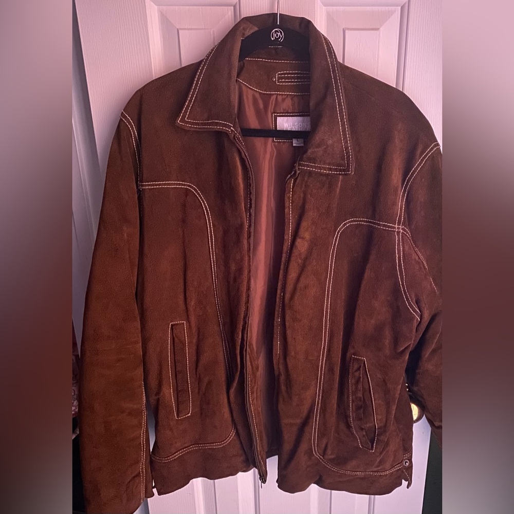 Wilson's Brown Suede Leather Jacket Large Size
